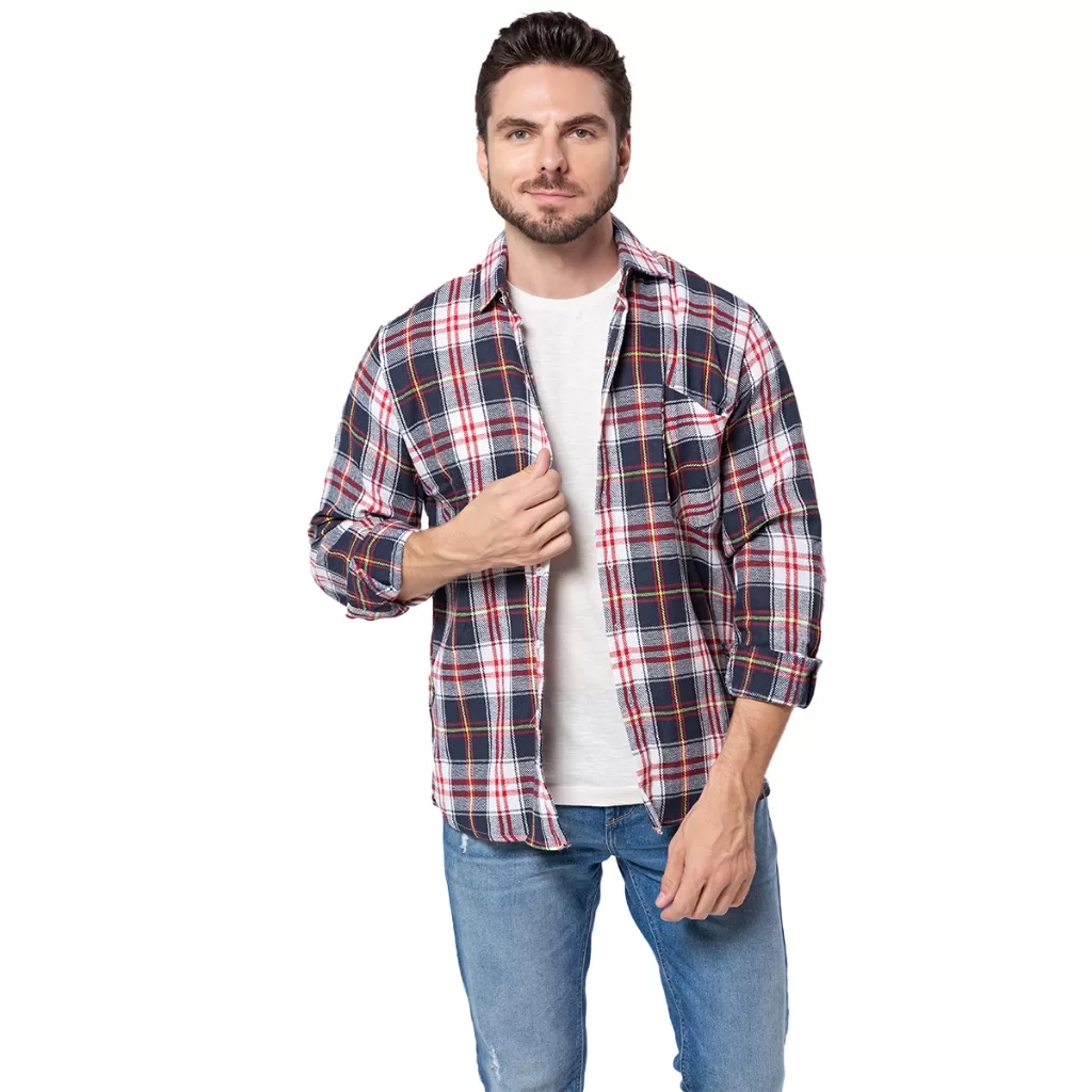 Camisa Xadrez Flanelada Adulto Masculino Tango Fantasias Country Caipira Festa Junina – Azul
