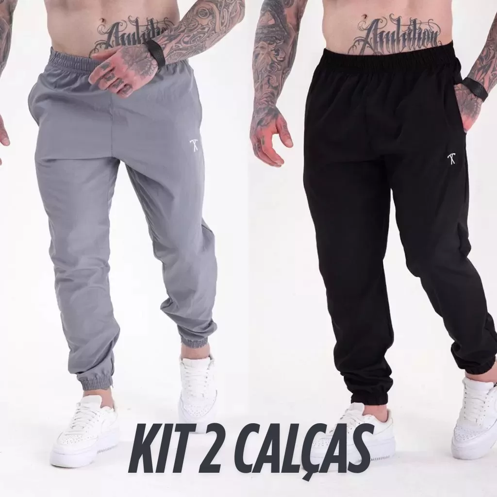 Calça Esportiva Masculina Casual P ao G4 Elastano Slim Plus Size Fit Tactel Treino Fitness Academia