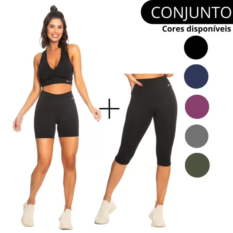 Conjunto Kit 3 Peças Top V, Shorts e Bermuda Cors