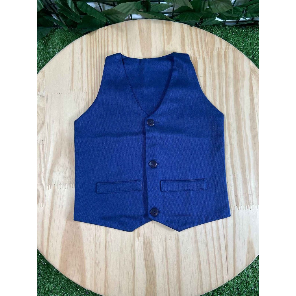 Colete Social Azul Marinho com Botões Infantil Formatura Casamento Pajem Festa