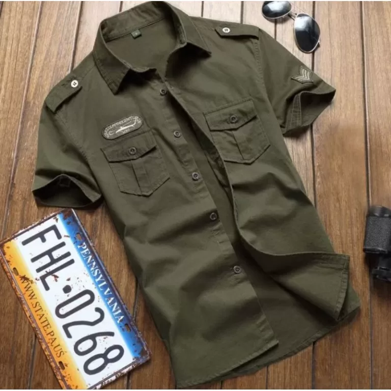 Camisa militar manga curta