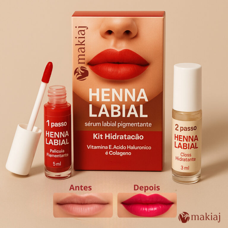 Henna Labial Pigmentante Makiaj Rosa e Vermelha Co