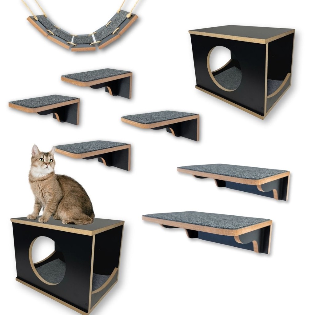 Playground Para Gato REFORÇADO SUPER PREMIUM 9pçs 100% PARAFUSADO Antiderrapante Gato Playground