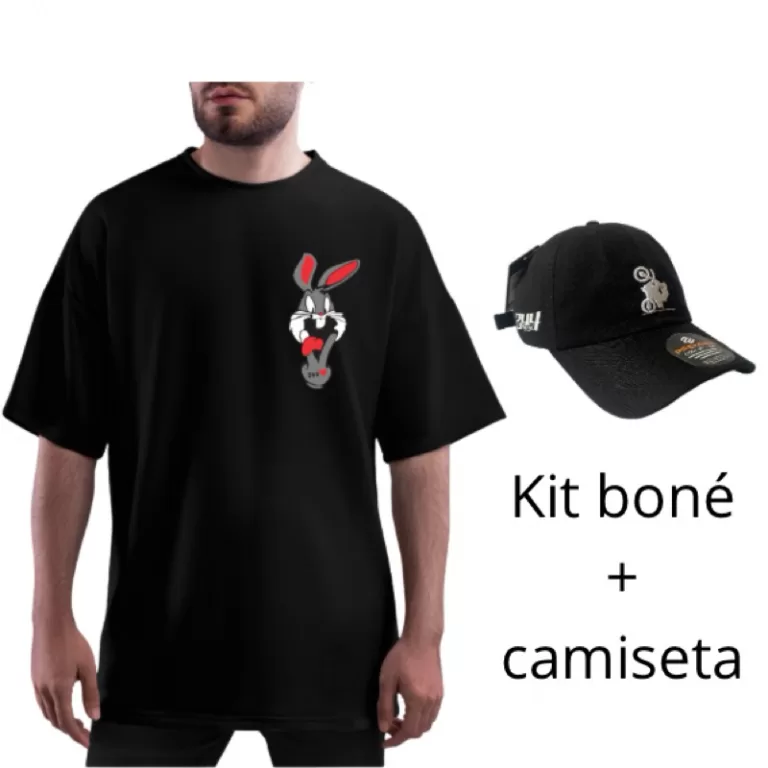 Kit BONÉ GRAU MOTO osascorte +  camiseta overzise