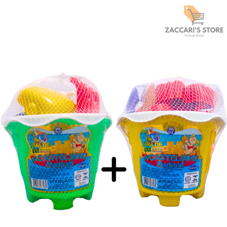 Kit 2 Baldinhos de Praia Para Crianças Para Brinc
