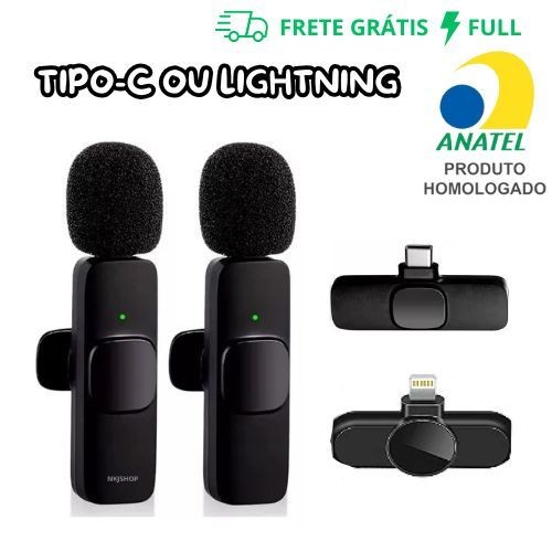 KIT 2 MICROFONES DE LAPELA SEM FIO KAIDI KMF6 PARA