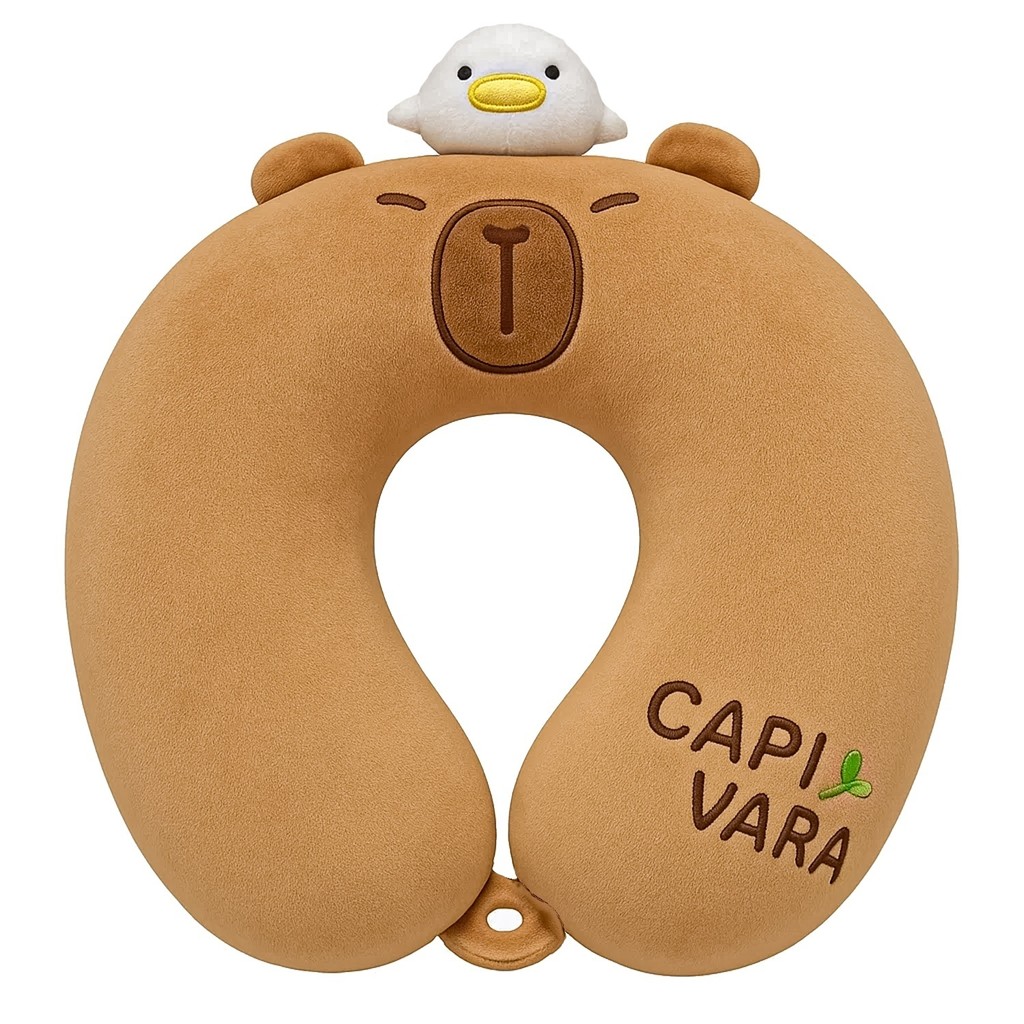 Almofada De Pescoço Capivara Ergonômica Fofo Macio Confortável Para Uso No Carro – Caa Toys