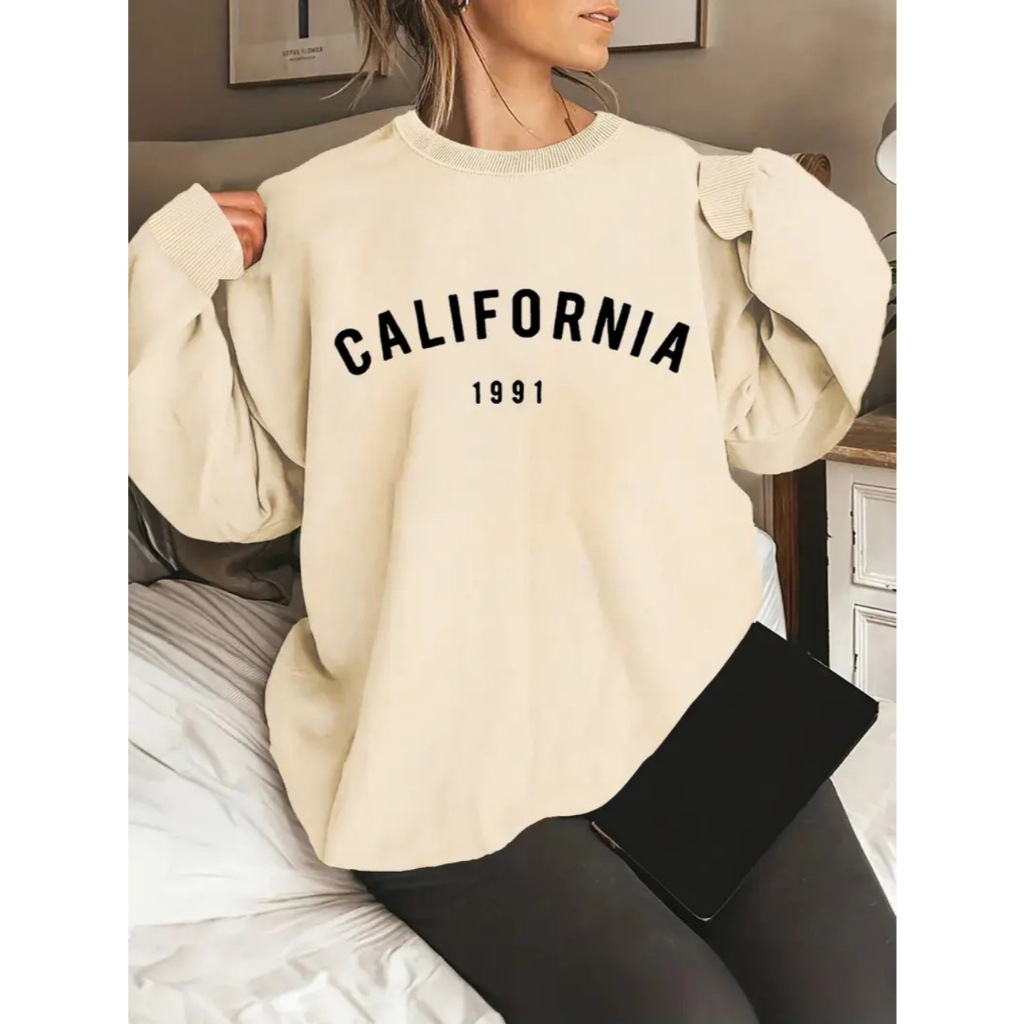 Moletom Blusa de Frio Feminino Casaco Grosso Sem Capuz Flanelado Estampado Lançamento
