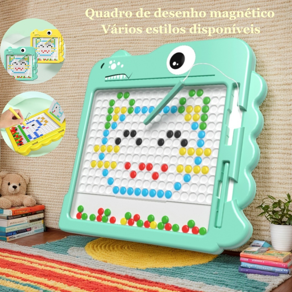 Lousa Mágica Caneta Magnética prancheta Infantil Educativo Autismo Cartelas Desenho