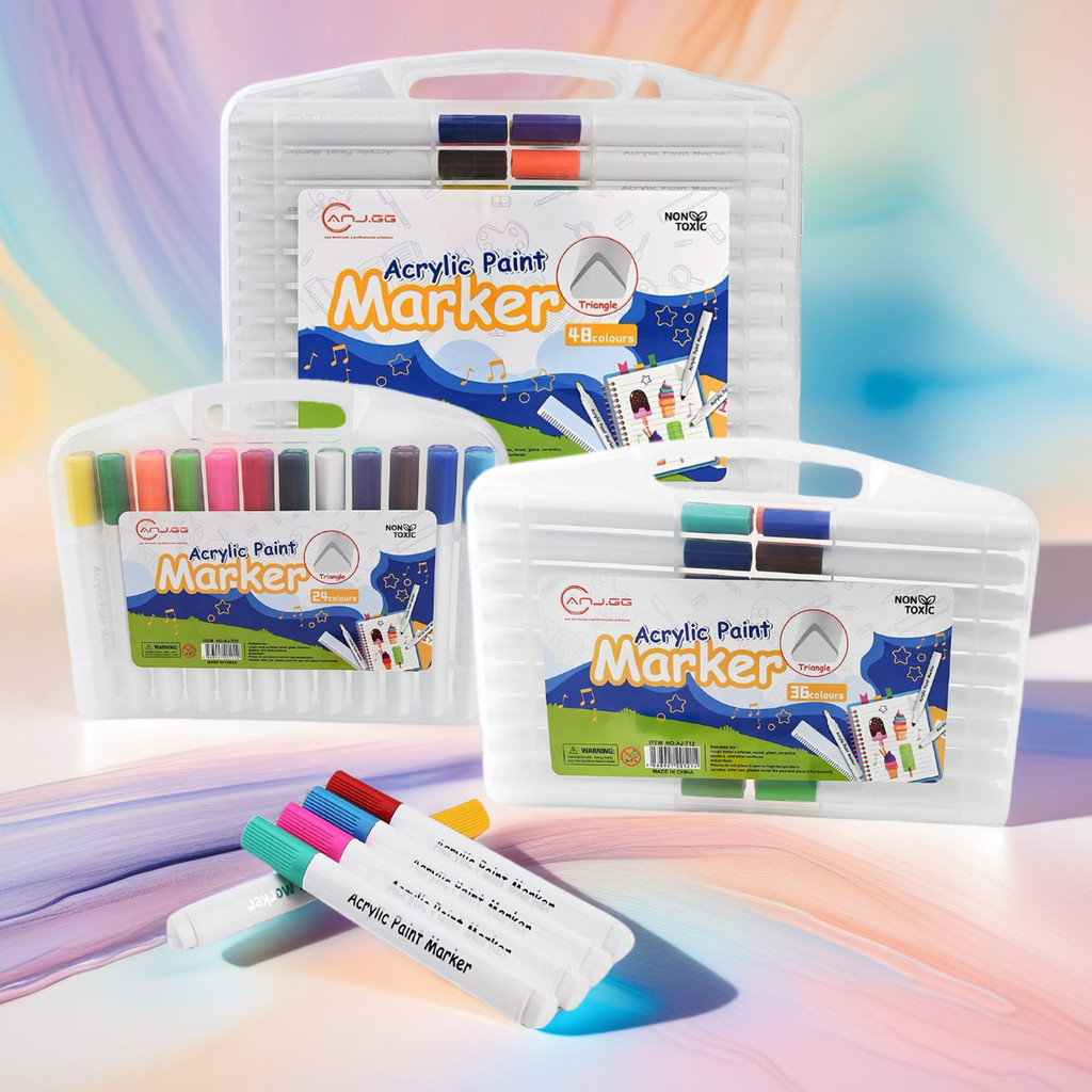 Marcadores acrílicos coloridos 24/36/48/60/80, à prova dágua, pincéis especiais, canetas coloridas