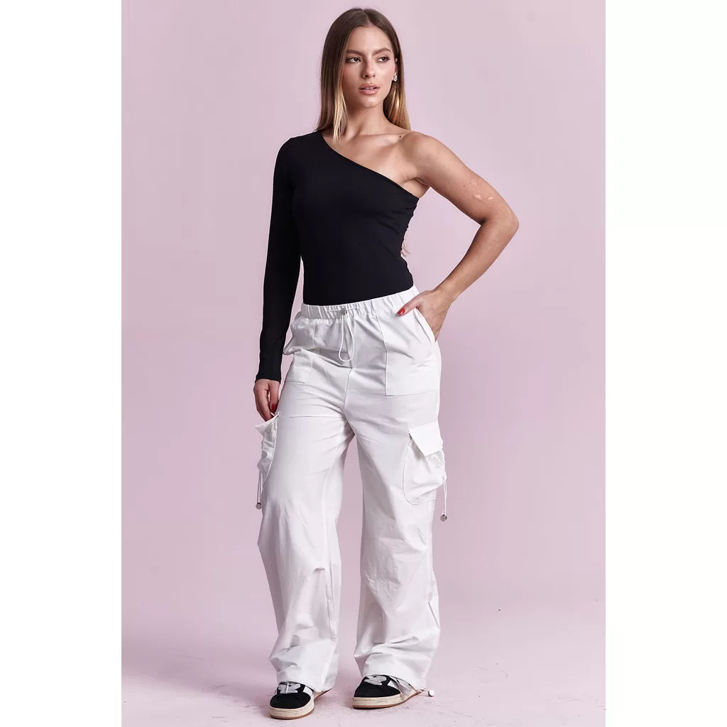 Calça Feminina Jogger Bolso Lateral Planet Girls Off White