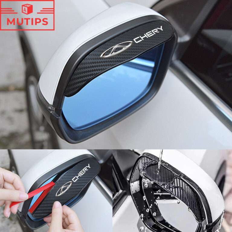 Chery 2Pcs/Set Carro Fibra De Carbono Vista Latera