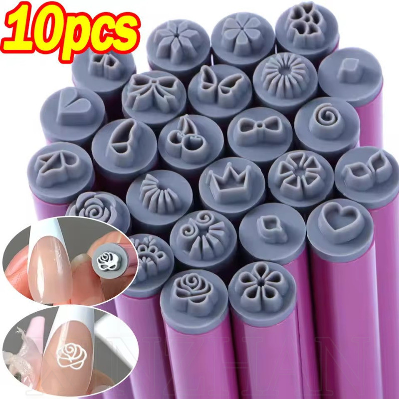 6/10pcs Caneta Profissional Para Carimbo De Arte Em Unhas-Modelo 3d De Margarida/Estrela/Borboleta/C