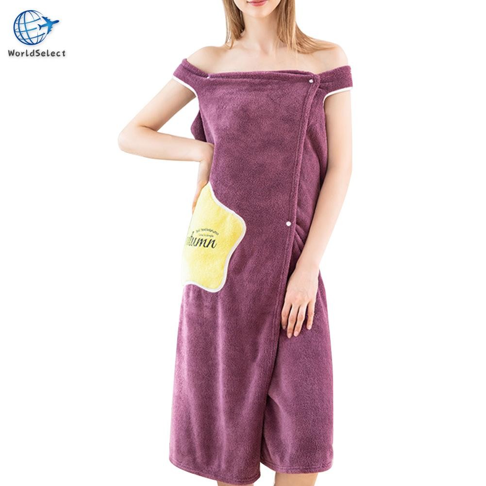 Mulheres De Secagem Rápida Wearable Microfibra Roupões De Banho De Pelúcia Grosso Super Absorvente B