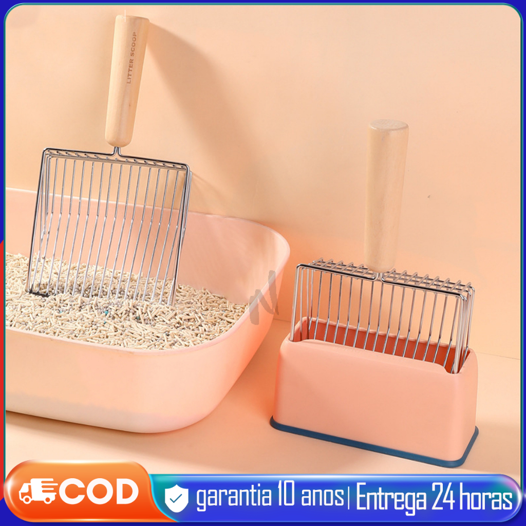 Pá de Lixo para Gatos Pá de Aço Inoxidável Ferramenta Portátil de Limpeza para Animais de Estimação