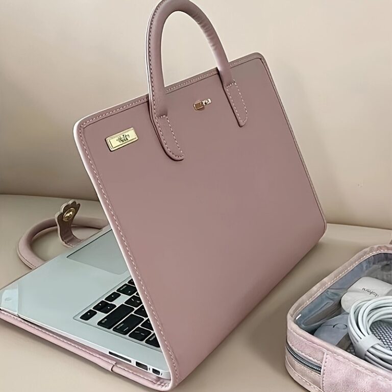 Bolsa Elegante Para Laptop Em PVC Rosa  Capa Compu