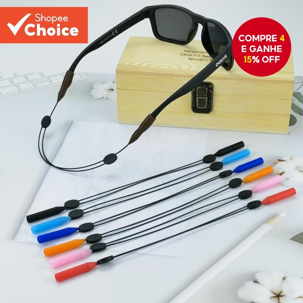 Corrente Retrátil Dos Óculos Do Deslizamento Para A Corda Colorida Ajustável De Sol Esportes 23-35CM
