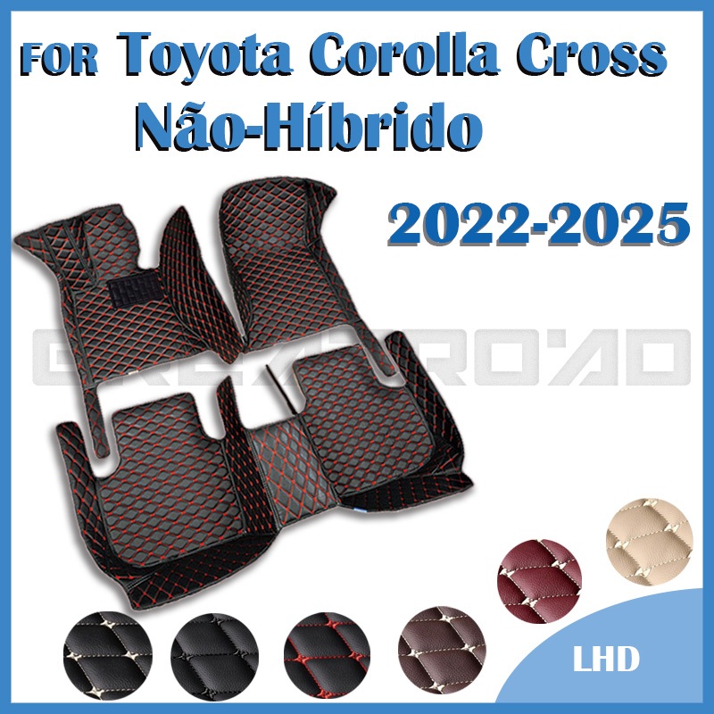 Tapetes De Couro Para Carro Toyota Corolla Cross 2022-2024 2025 2026Não Híbrido Personalizado Almofa