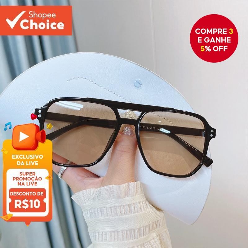 Óculos De Sol Quadrados Vintage Lente Amarela Retro Luxo Tons Coloridos Para Mulheres Inverno Férias