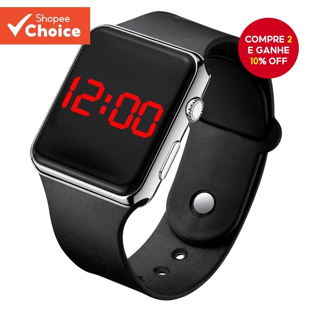Smartwatch Relógio Inteligente Digital LED Quadrado Moderno E Elegante Para Estudantes , Adultos Cas