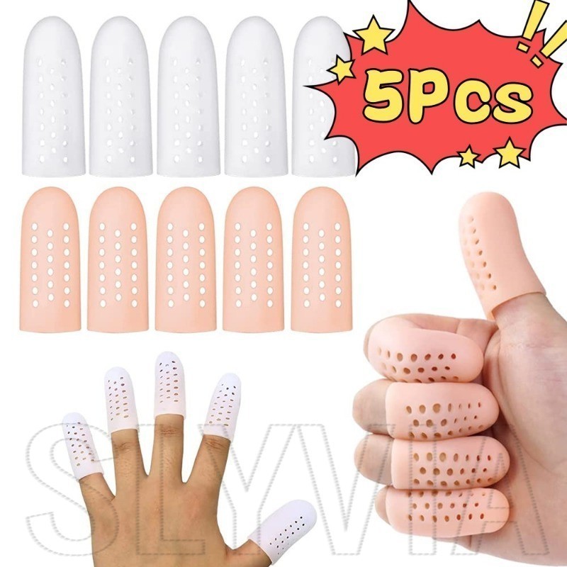 5Pcs Macio , Respirável-Cuidados Com Os Pés Das Mãos-Protetor De Dedos-Furos De Ar-Tampa De Silicone