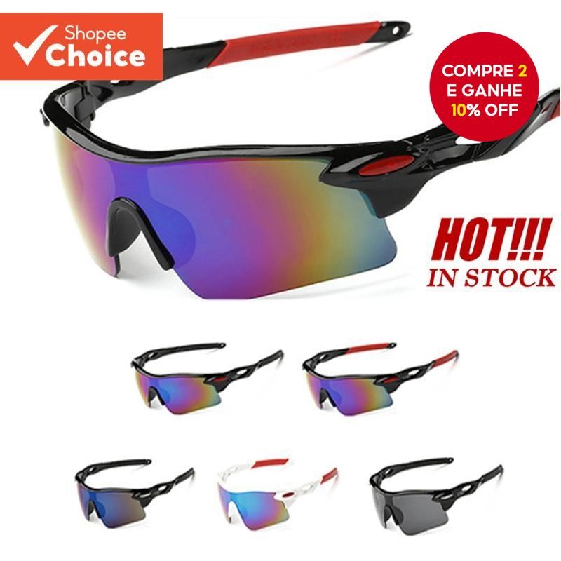 Óculos De Sol Unissex À Prova De Vento Para Ciclismo  Proteção UV Grandes De Meia Armação Esportes/C