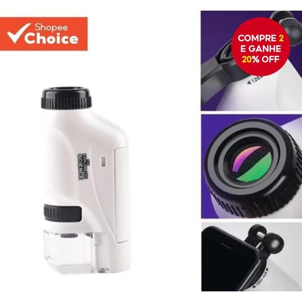 Mini Microscópio De Bolso 60-120x Para Portátil 