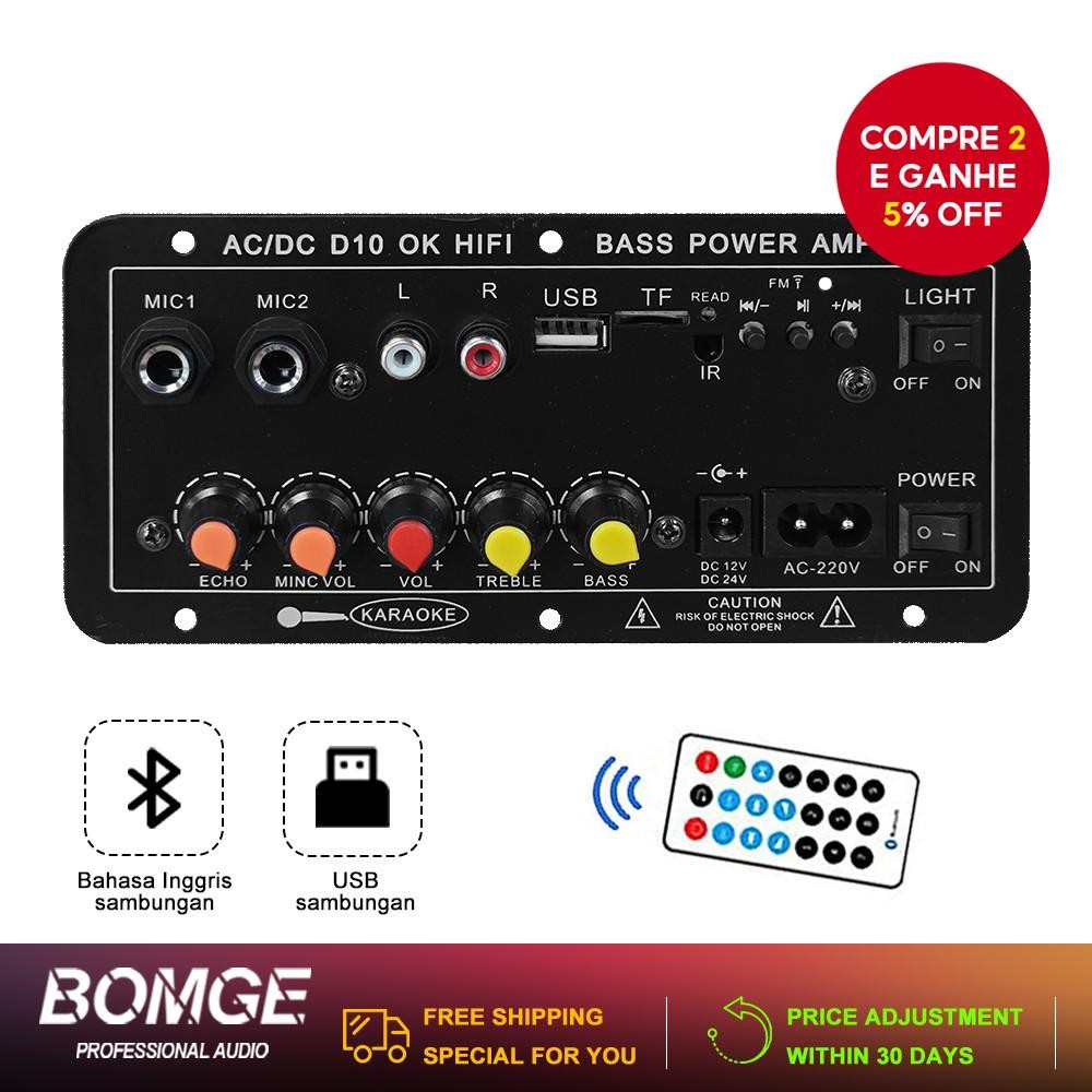 BOMGE AC 220V 12V 24V Digital Bluetooth Placa Estéreo Subwoofer Amplificadores Para Alto-Falante De