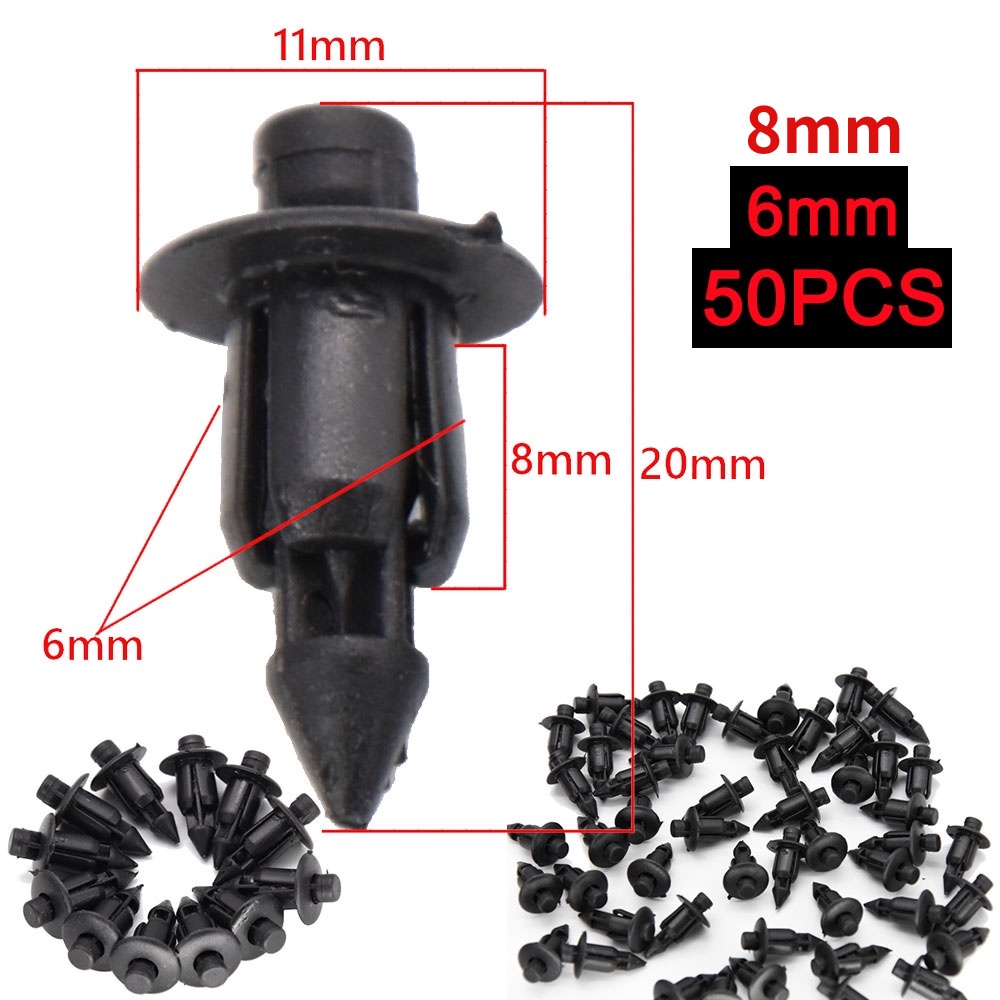 (Estoque Pronto) 50/100pcs Motor NMAX AEROX Clipes Rebites Plásticos Rebite Y15 R25 R15 RS150 LC135