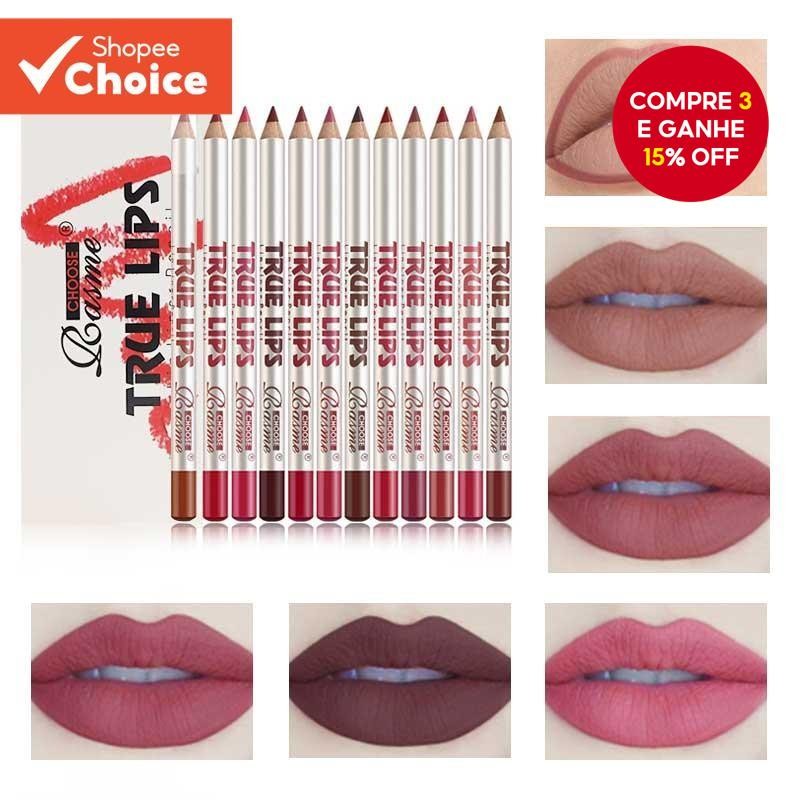 Conjunto de 12 Cores de Forro Labial Misto de Cor Conjunto de Forro Labial Matte Non-Stick