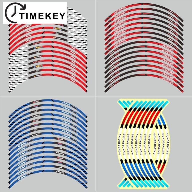 TKEY 16Pcs Fita Adesiva Refletiva De Aro Para Moto