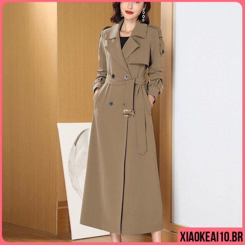 Sobretudo Feminino  Longo Elegante Plus size Social Para Frio Trench Coat De Inverno Moda Novo Com F