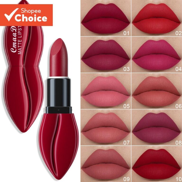 CmaaDu Batom Com Brilho Labial Fosco De 10 Cores ,
