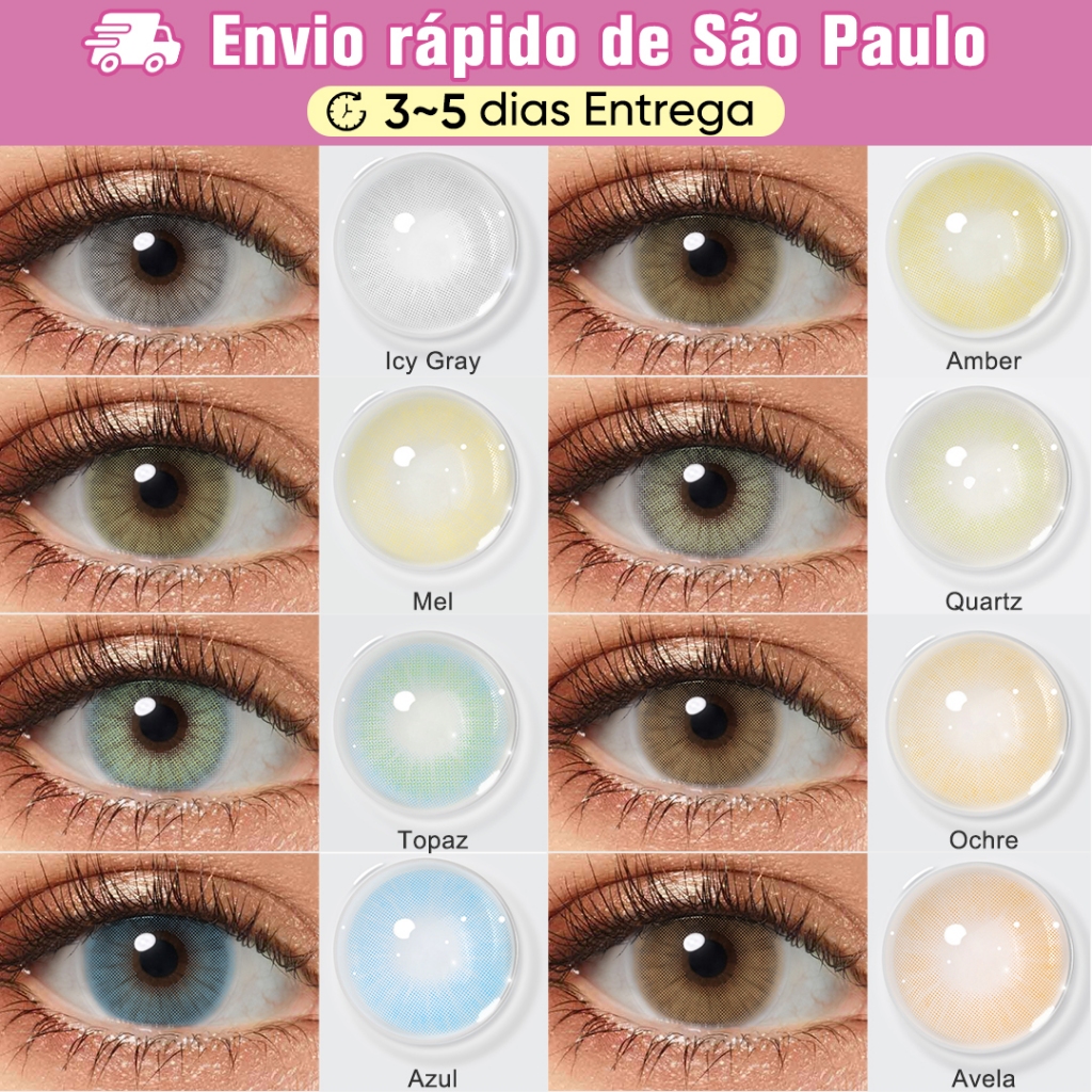 Lente De Contato Sem Grau Coloridas 14,0mm Natural e confortável Magister castanho Lentes 2 Peças