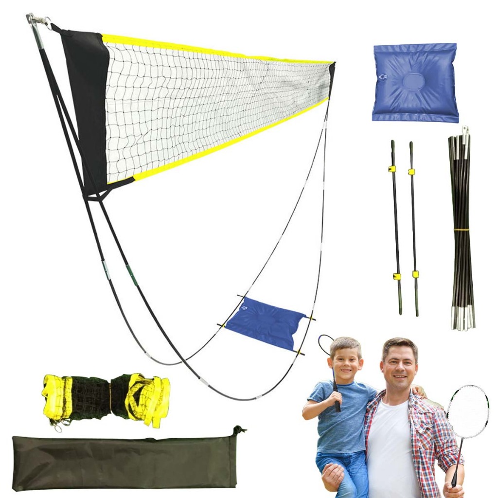 Conjunto portátil de rede para Badminton, tênis e vôlei ao ar livre 160x290cm com suporte/quadro