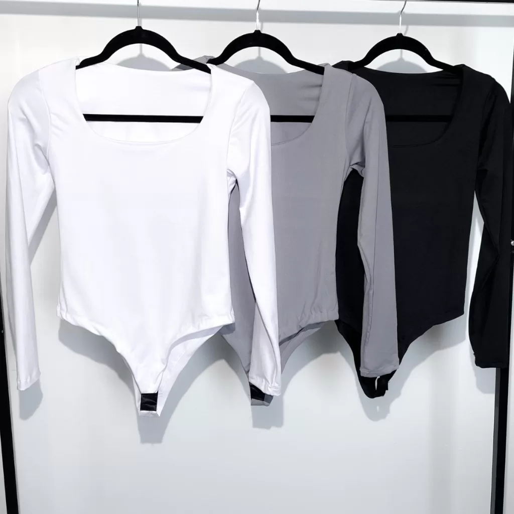 Kit 3 Body Feminino Manga Longa Inverno Forrado Suplex Casual