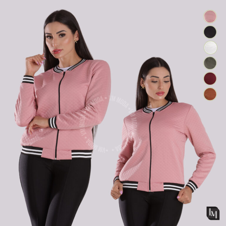 Casaco Feminino Jaqueta Bomber Com Ziper Inverno P