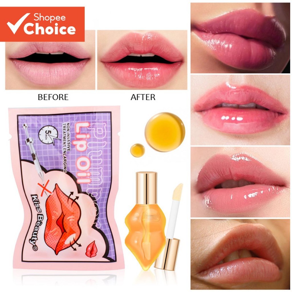 KISS BEAUTY Óleo Labial Suave E Plumping Para Lábios Sensíveis , Hidratante Mais Completo , Não Gord