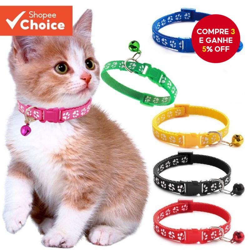 Coleira Ajustável Para Animais De Estimação PawBliss Com Sino , Colar De Nylon Cães E Gatos Raças Pe