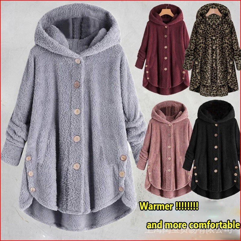 Moda feminina Com Capuz Solto Casaco De Pele De Lã Soft Fit Winter Coats Tops