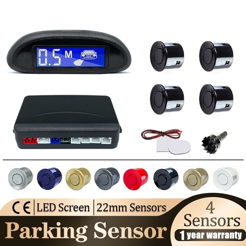 Kit Completo De Sensor De Estacionamento Reverso Com Visor Digital Sinal Sonoro 4 * 22mm Sensores Oi