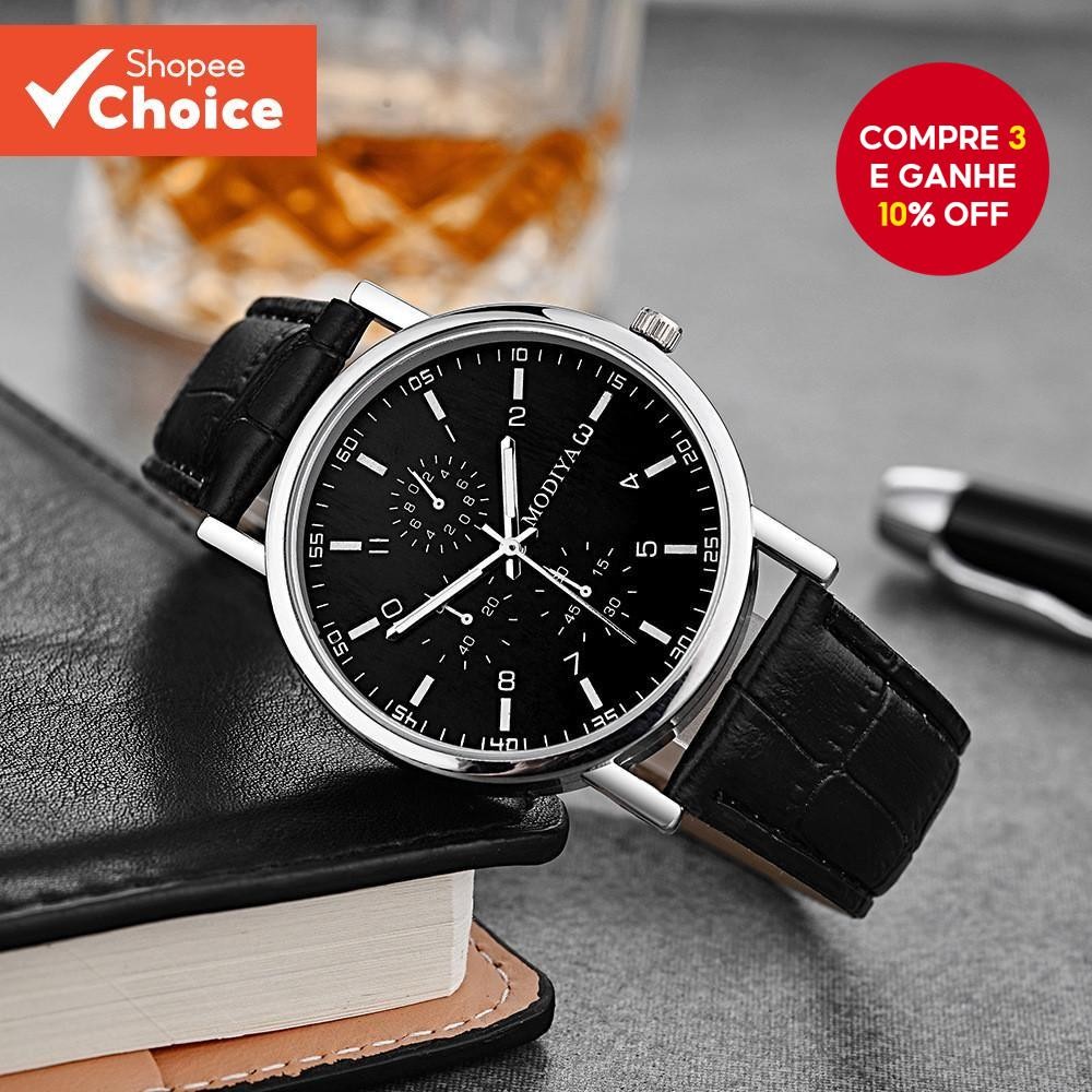 Relógio Digital De Quartzo Para Homens , Minimalista E Elegante Com Pulseira De Couro Presente De Ne