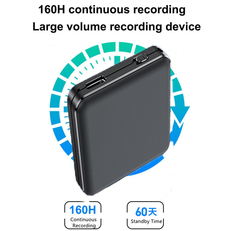 Mini Gravador De Voz Áudio Ativado 160 Horas Dictafone Fita Magnética Pequeno Forte Para Conferência