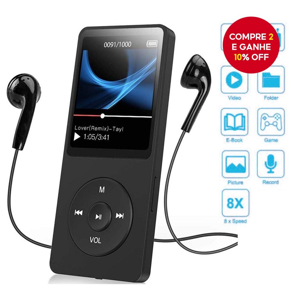 MP3 MP4 Music Player Bluetooth HiFi Sport Sp eakers Rádio FM Gravador De Voz Para Cartão TF De 128 G