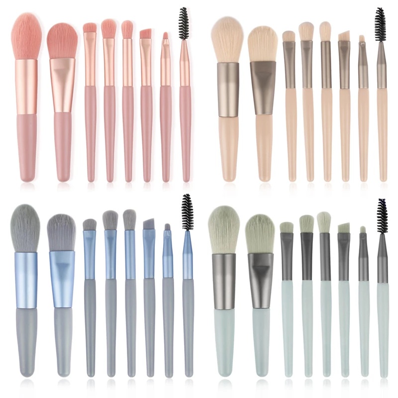 Conjunto De Pincéis De Maquiagem Profissional , 8 Peças , Sombra , Base , Blush , Corretivo , Ferram