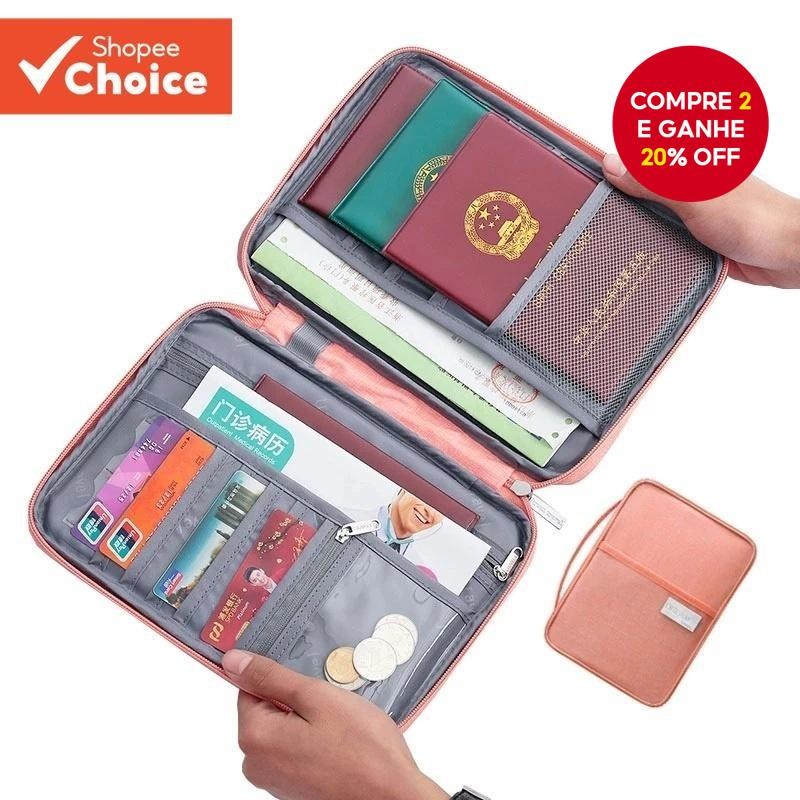 Carteira De Viagem Porta-Passaporte Familiar Criativo Organizador De Documentos À Prova Dágua Acessó