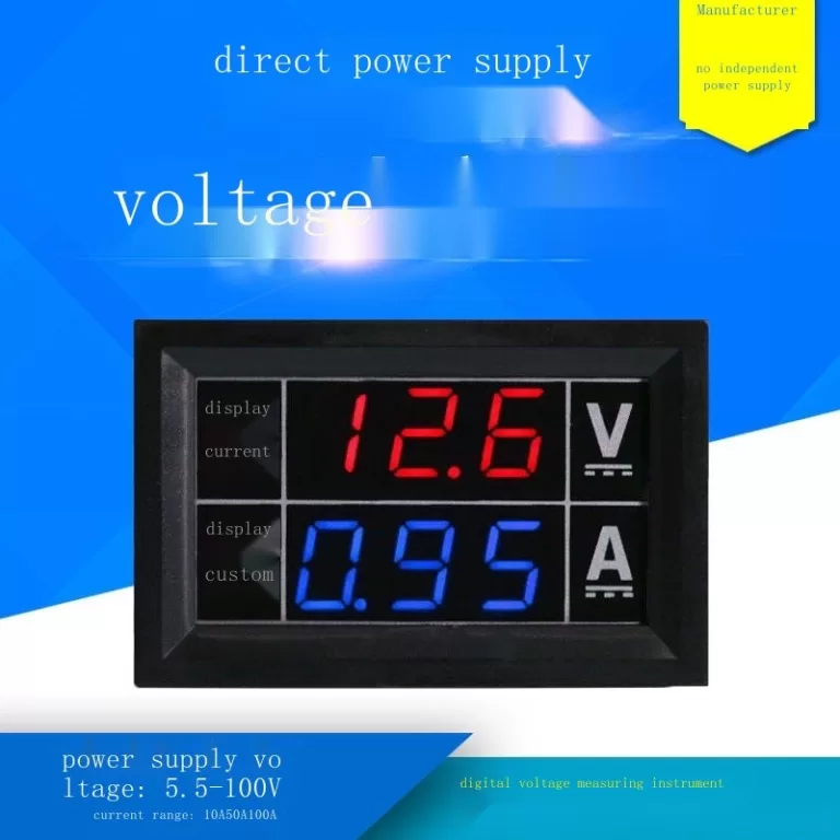 Tensão E Amperímetro DC5.5-100V 10A50A100A Volt