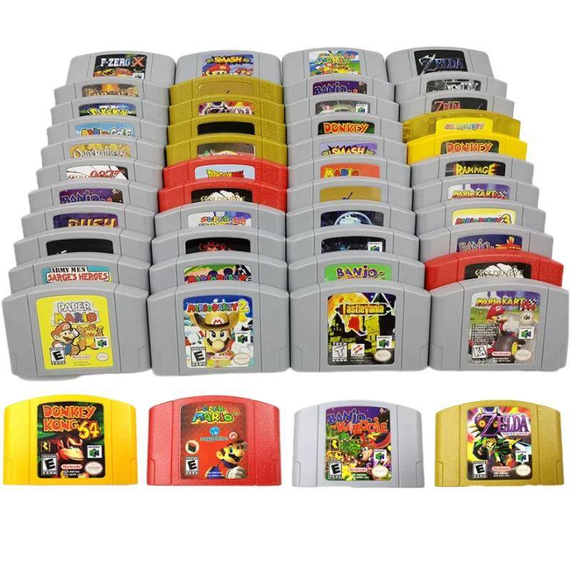 Cartões De Jogo De Cartucho N64 Mario Kart Super Smash Bros Legenda Da Série Zelda 64 Bit Video Game