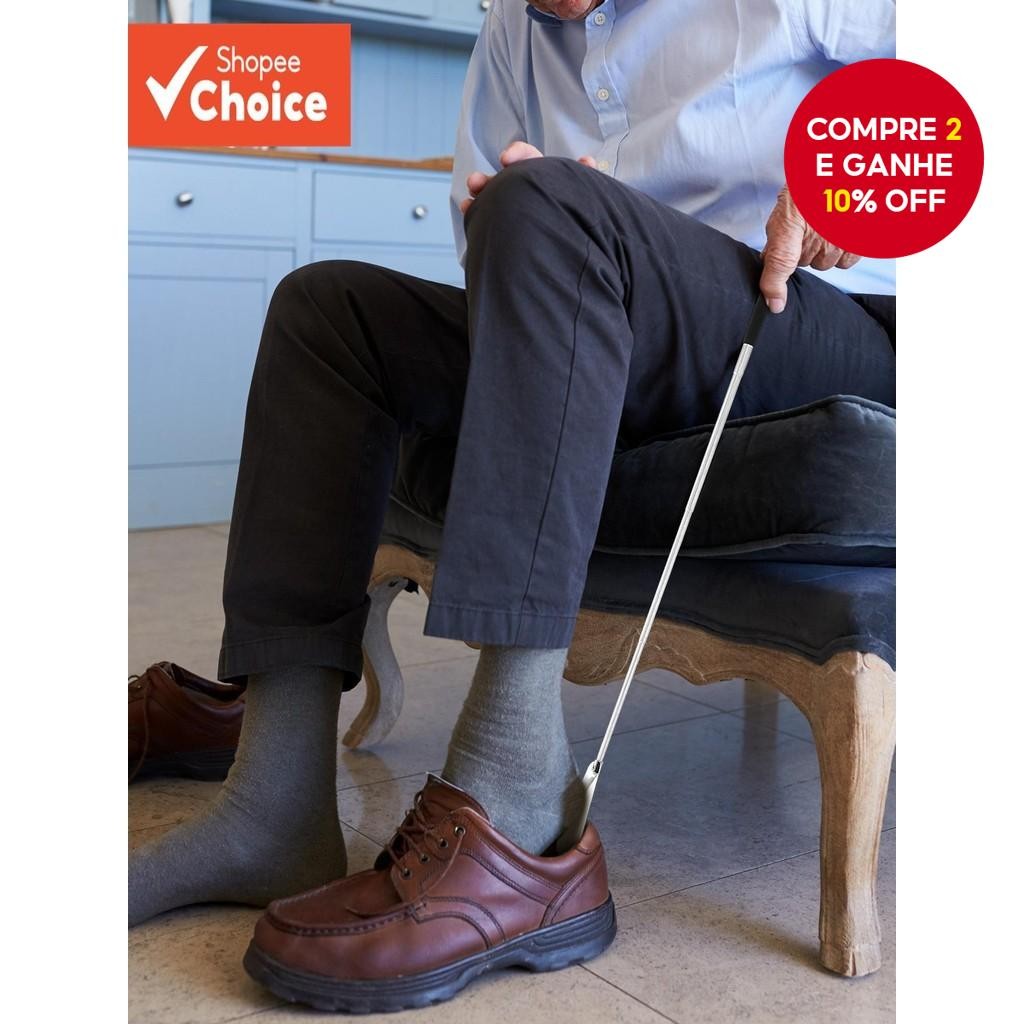 Buzina Telescópica Ajustável De Aço Inoxidável De Três Seções , Alça Longa , Levantador De Sapato Do