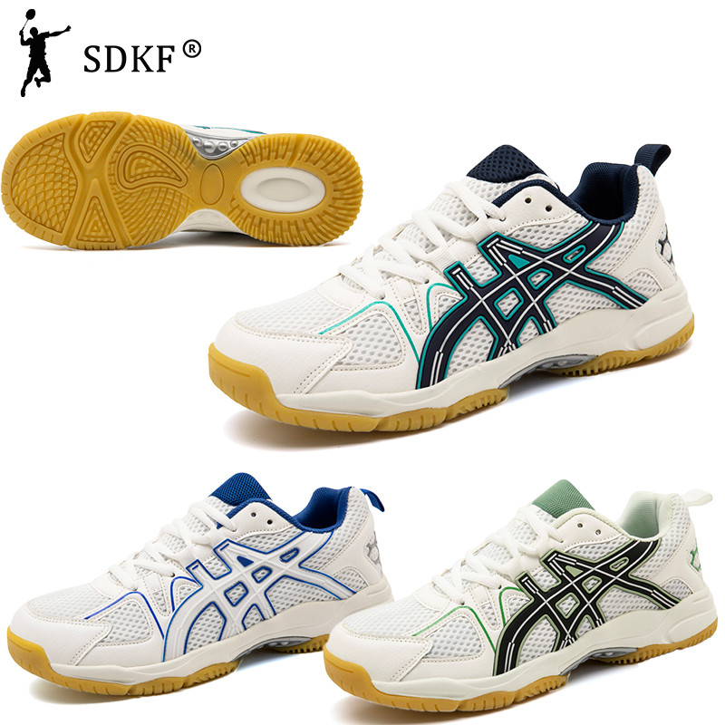 SDKF Sapatos Esportivos Profissionais Homens Mulheres Mesmo Estilo Sapatos de Badminton Tênis Branco